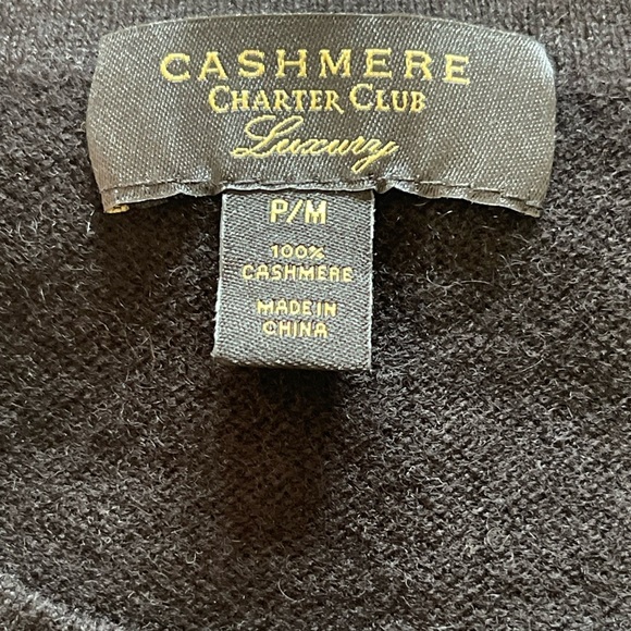 Cashmere Charter Club Luxury Black Sweater Size Medium Petite - Picture 4 of 9